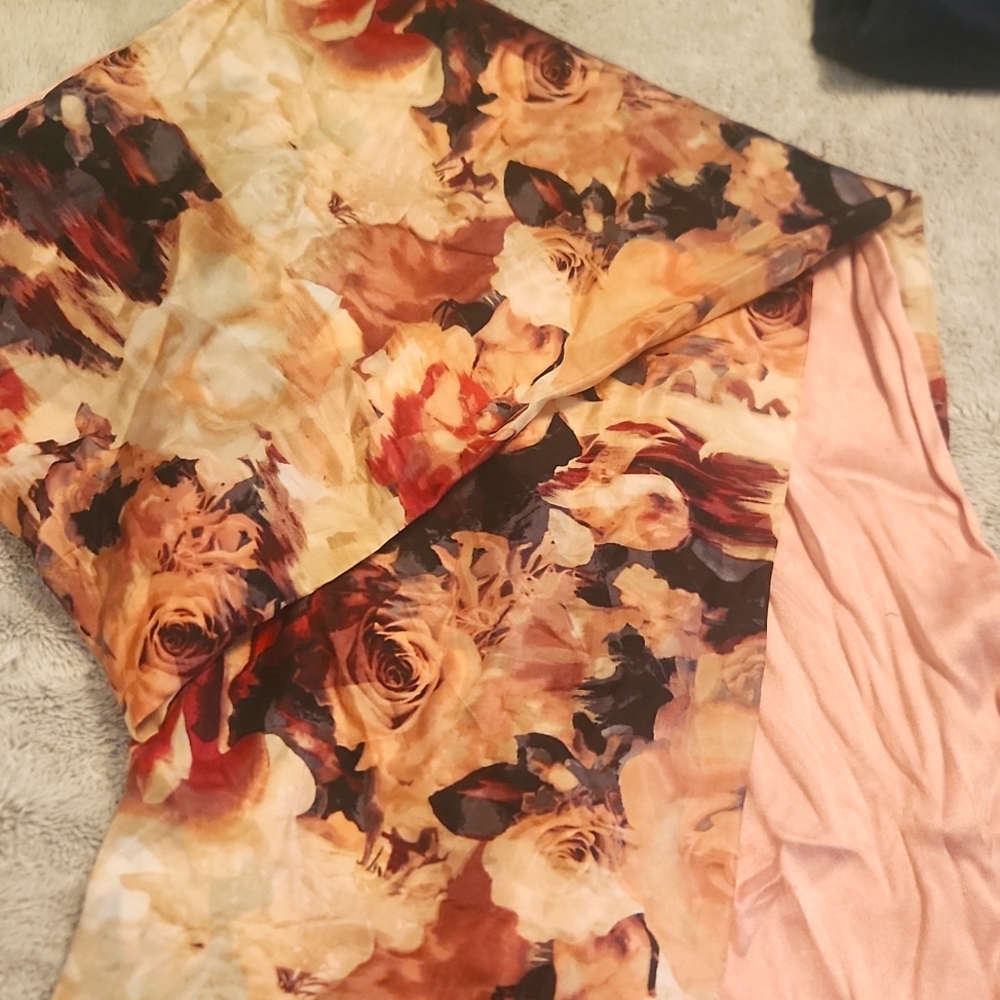WHBM Rose Print silk scarf OS
